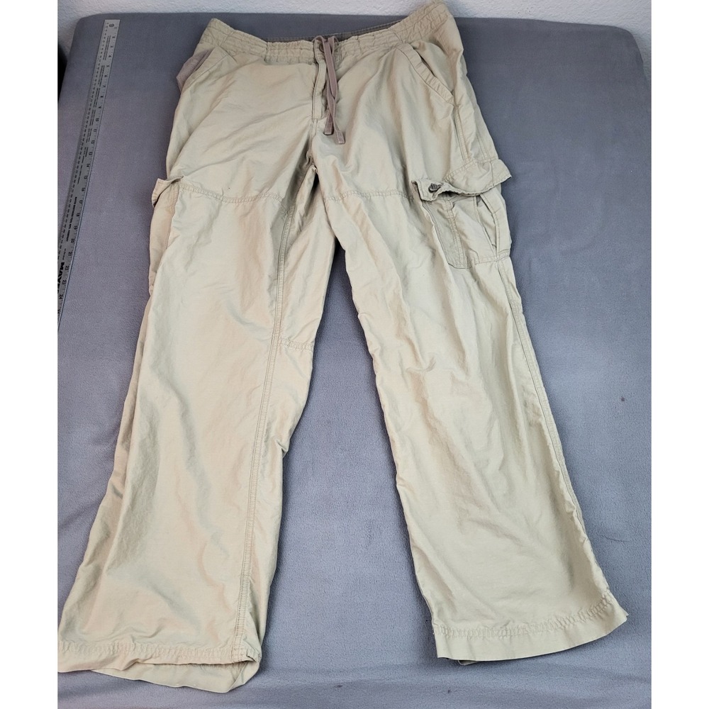 Nike Cargo Pants Mens XL Brown Lightweight‎ Outdoor Drawstring Wide Leg Hiking